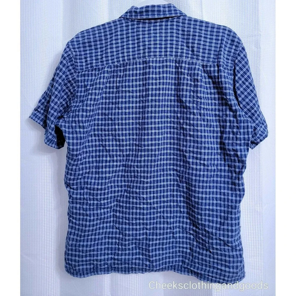 Lot of 2 Patagonia Short Sleeve Polo / Plaid Shirts Men's MEDIUM